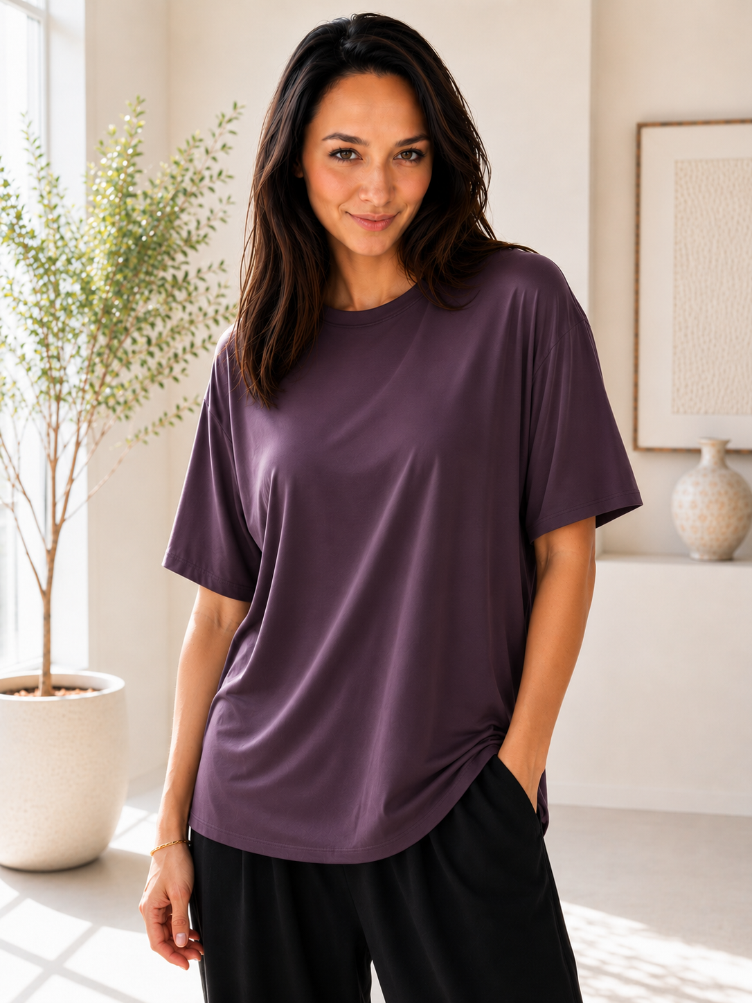Modal Oversize Basic Tişört