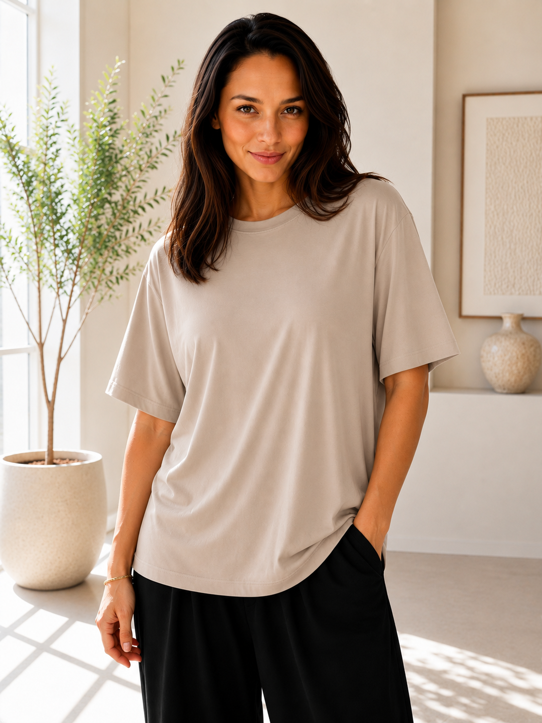 Modal Oversize Basic Tişört