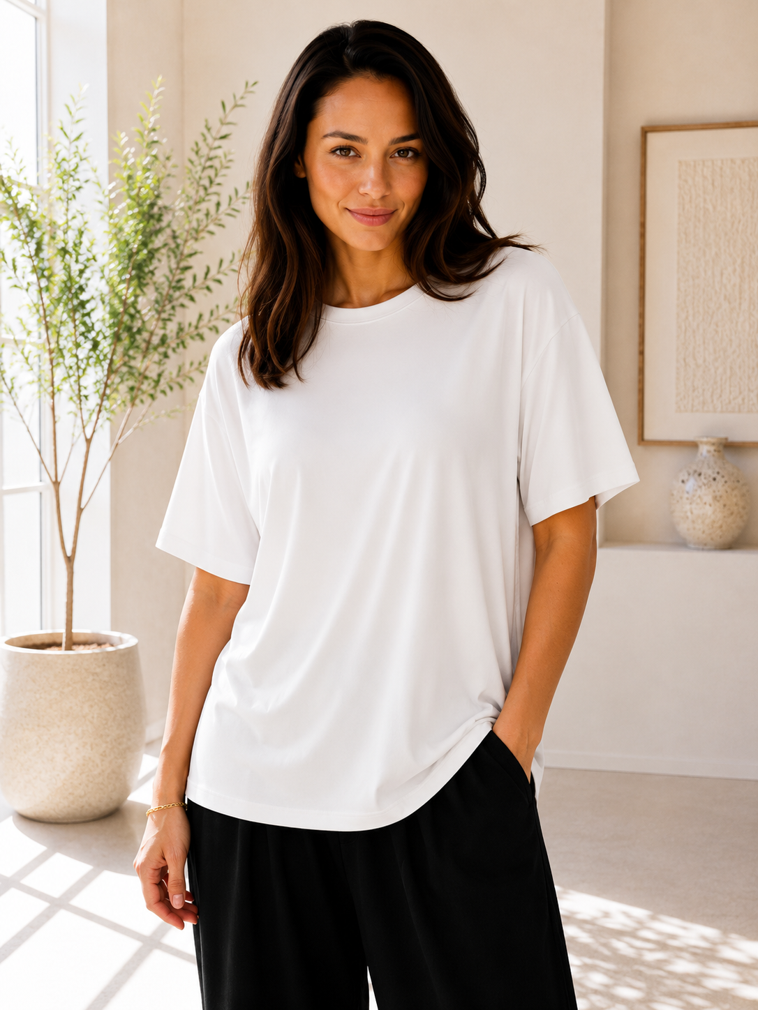 Modal Oversize Basic Tişört