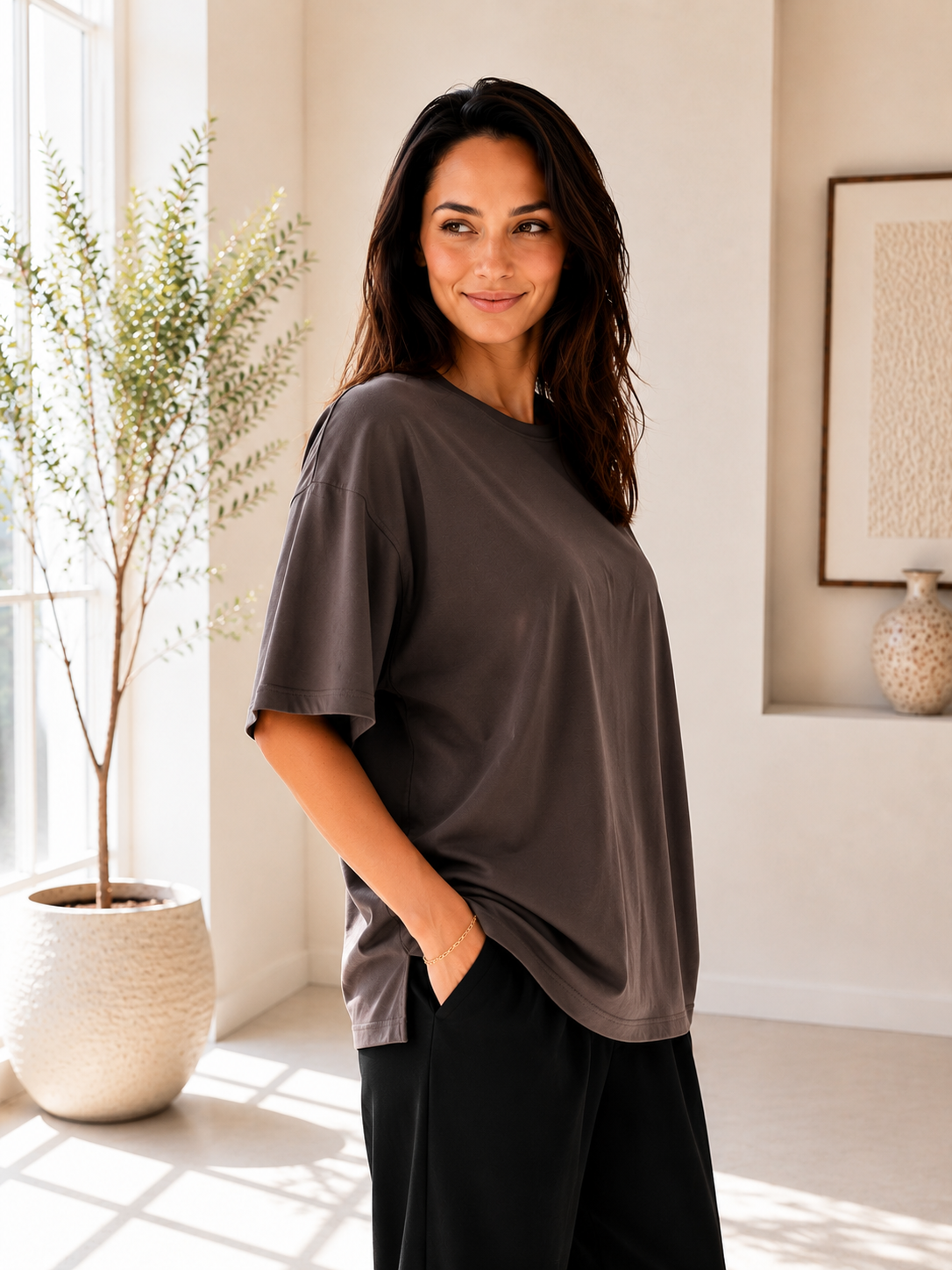 Modal Oversize Basic Tişört