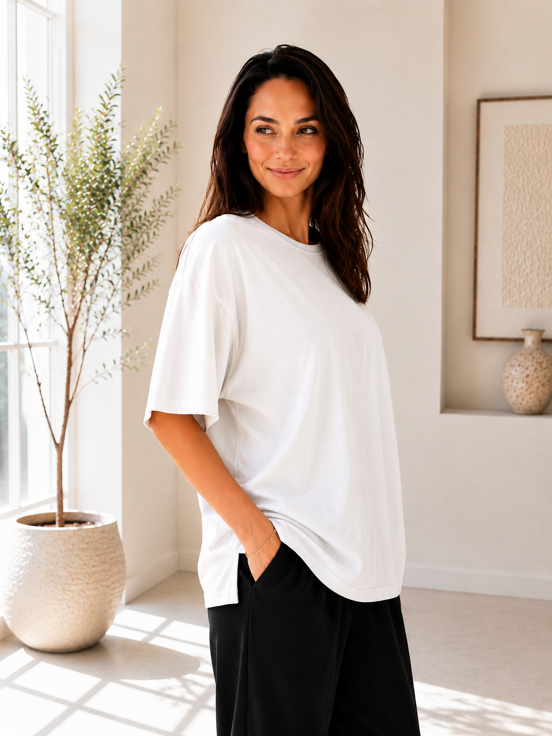 Modal Oversize Basic Tişört